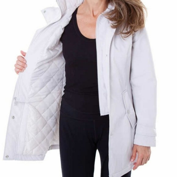 HFX Womens All Weather Hooded Coat--Cement - Picture 4 of 12
